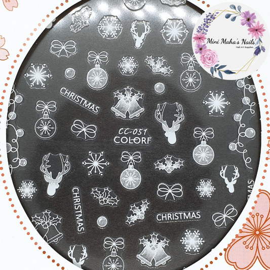 White Christmas Bells Snowflakes Reindeer Ornaments Nail Art Stickers CC051