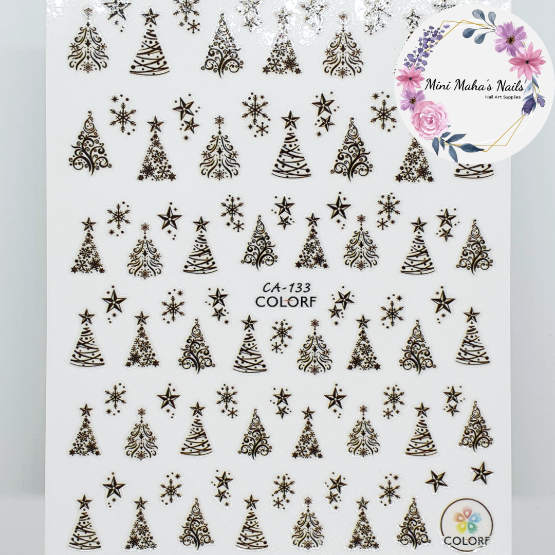 Christmas Trees Nail Art Stickers CA133