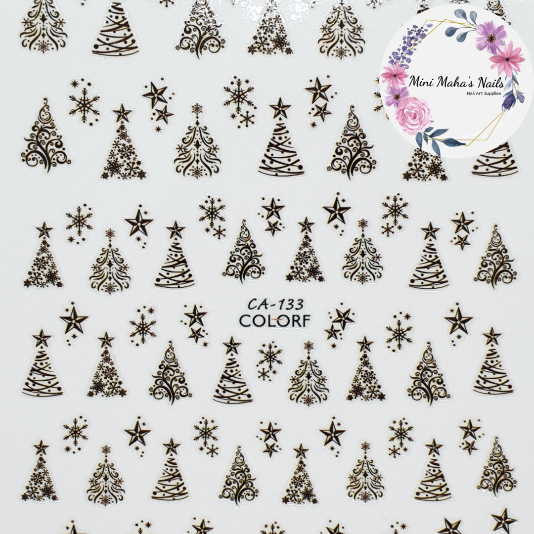 Christmas Trees Nail Art Stickers CA133