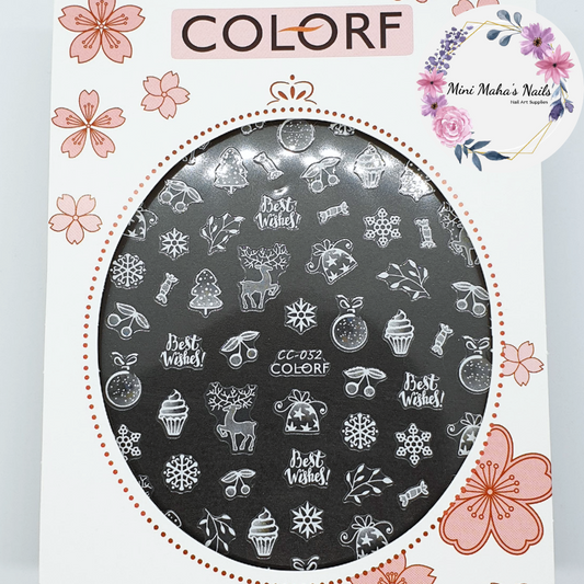 White Christmas Reindeers Snowflakes Presents Candy Cupcakes Nail Art Stickers CC052