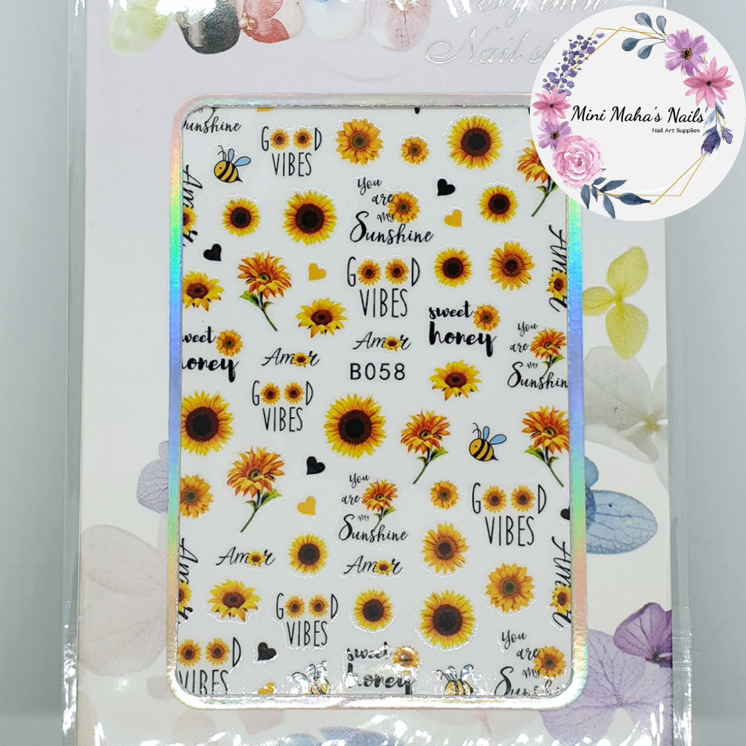 Sunflower Summer Sunshine Nail Art Stickers