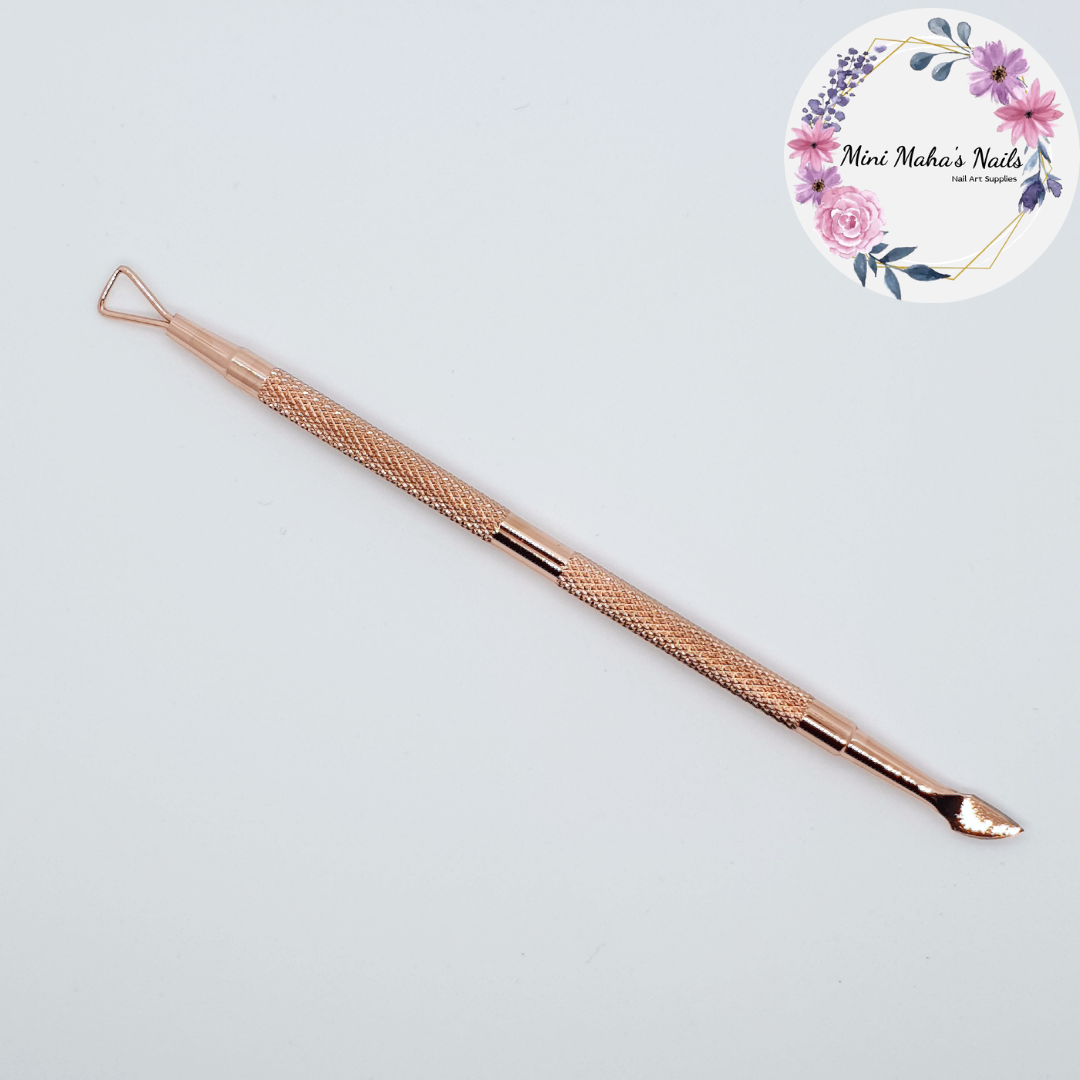 1PCS Stainless Steel Rose Gold Cuticle Pusher