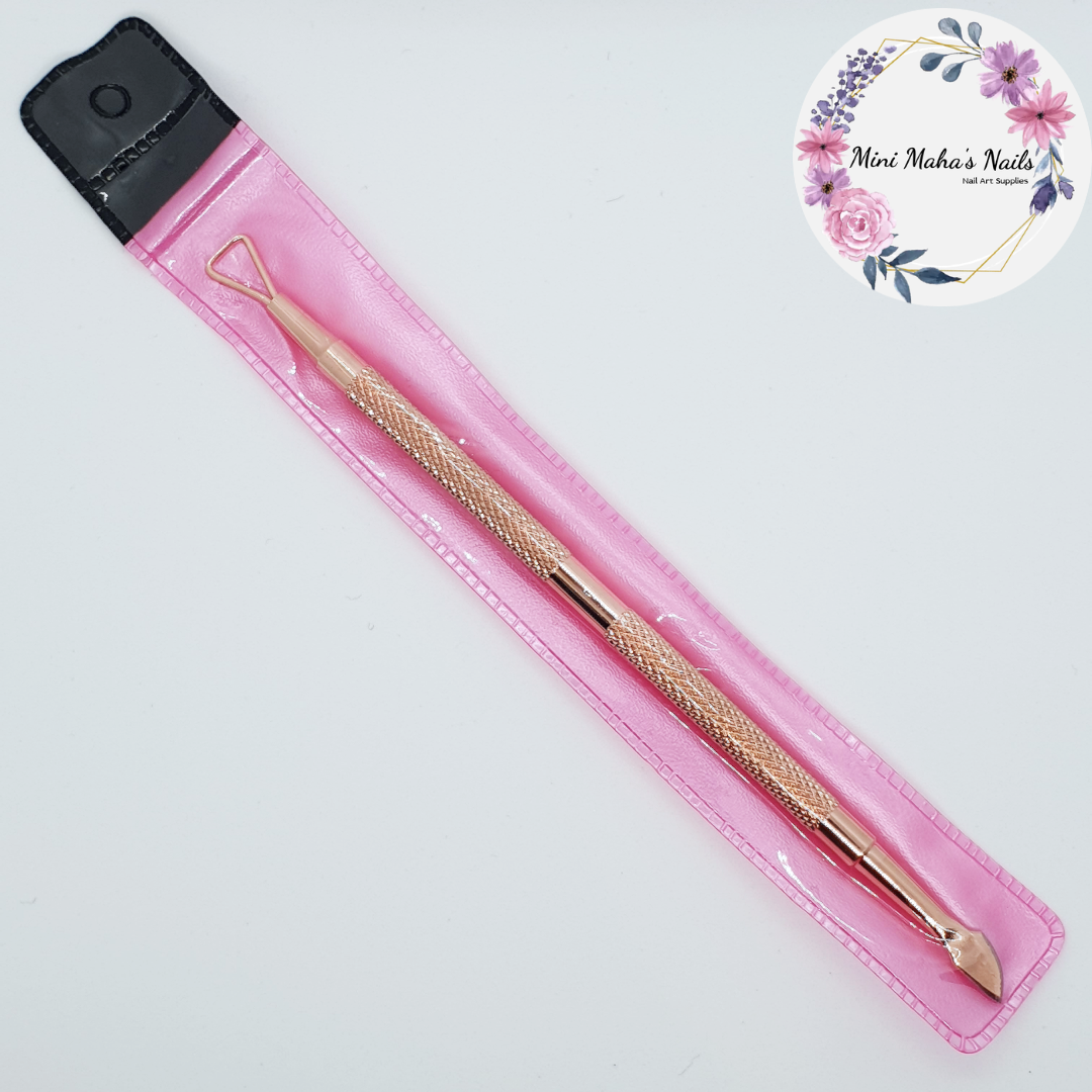 1PCS Stainless Steel Rose Gold Cuticle Pusher