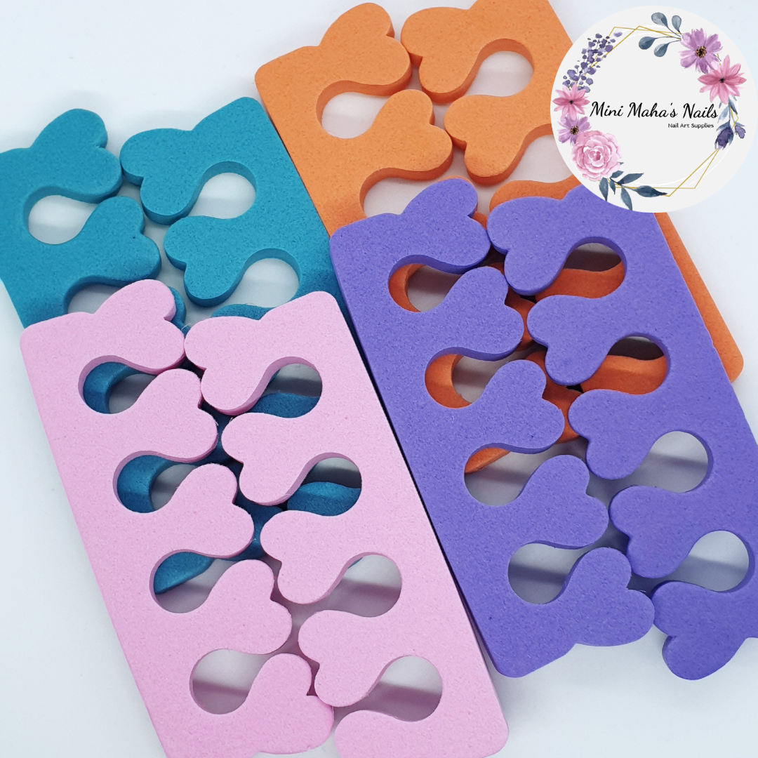 4 Pairs Soft Foam Toe Separators in 4 Colours